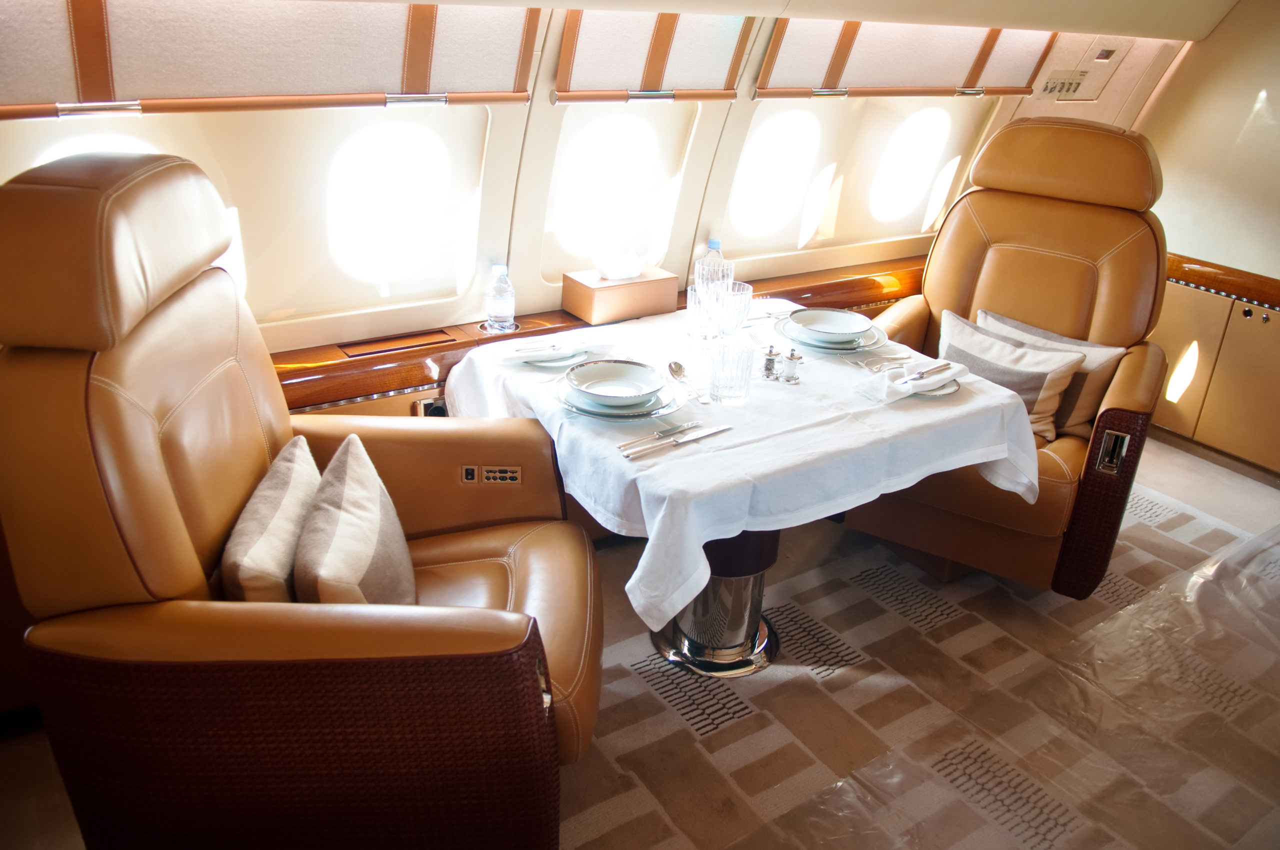 private jet charter luxury interior
