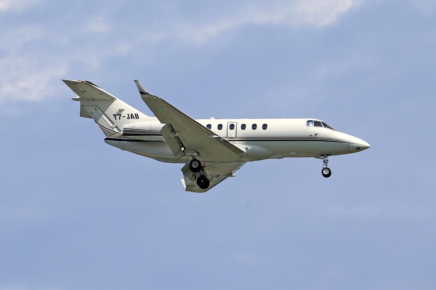 A flying private jet